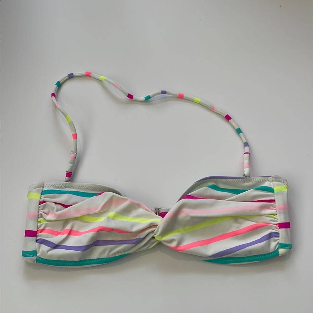 Original Victoria Secret Colorful Striped Bikini/Bandeau Top Sz Small
